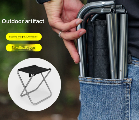 Big Blue Ultralight Portable Folding Camping Stool - Compact Aluminum Chair for Hiking, Fishing & Outdoor Events - Image 2