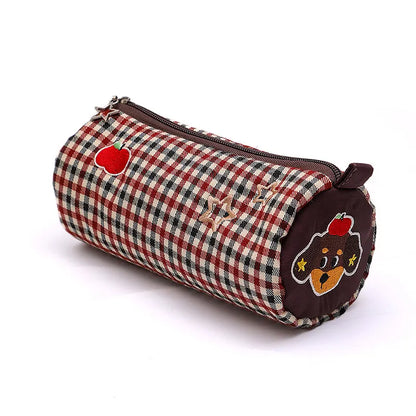 Coffee Vibrant Color Block Pencil Case - Large Capacity Stationery Organizer for School & Office