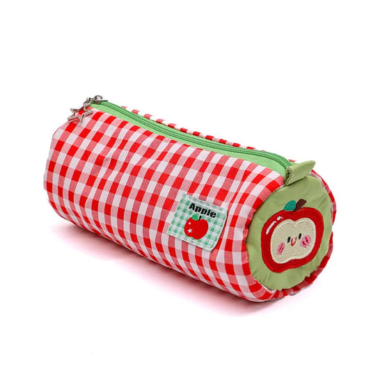 Red Vibrant Color Block Pencil Case - Large Capacity Stationery Organizer for School & Office