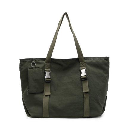 Green Modern Utility Tote Bag for Women - Large Capacity Shoulder Bag with Detachable Pouch for Work, School & Travel