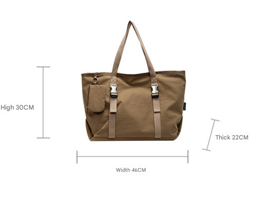 Khaki Modern Utility Tote Bag for Women - Large Capacity Shoulder Bag with Detachable Pouch for Work, School & Travel - Image 2