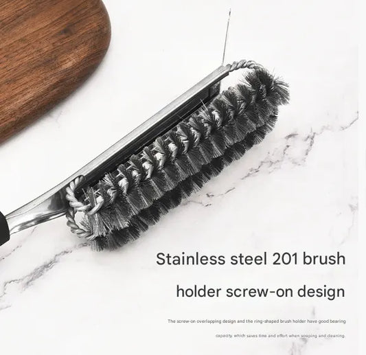 Stainless Steel Handle Heavy Duty BBQ Grill Brush - Stainless Steel Wire Cleaner with Scraper for Effortless Grate Cleaning - Image 3
