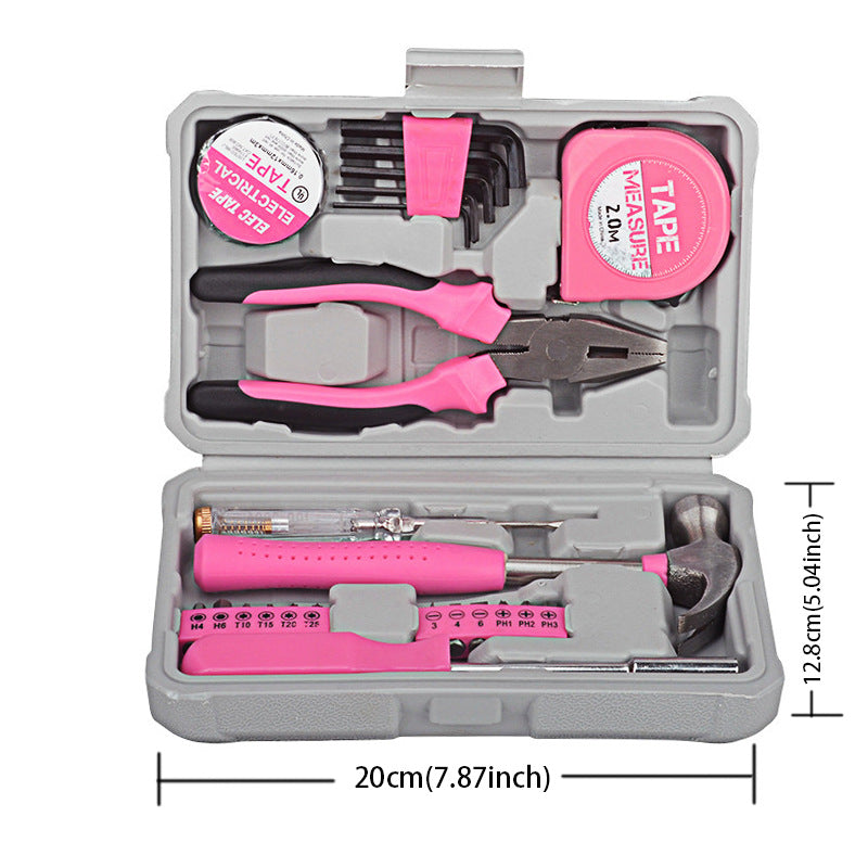 Compact 24-Piece Pink Tool Kit - Essential Household DIY Set for Ladies - Image 2