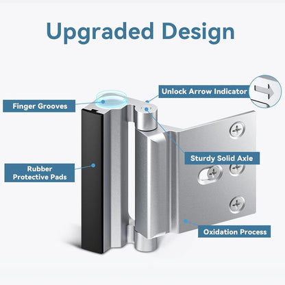 White Heavy-Duty Hotel Style Security Door Lock - Childproof Door Reinforcement Latch for Home Safety - Image 2