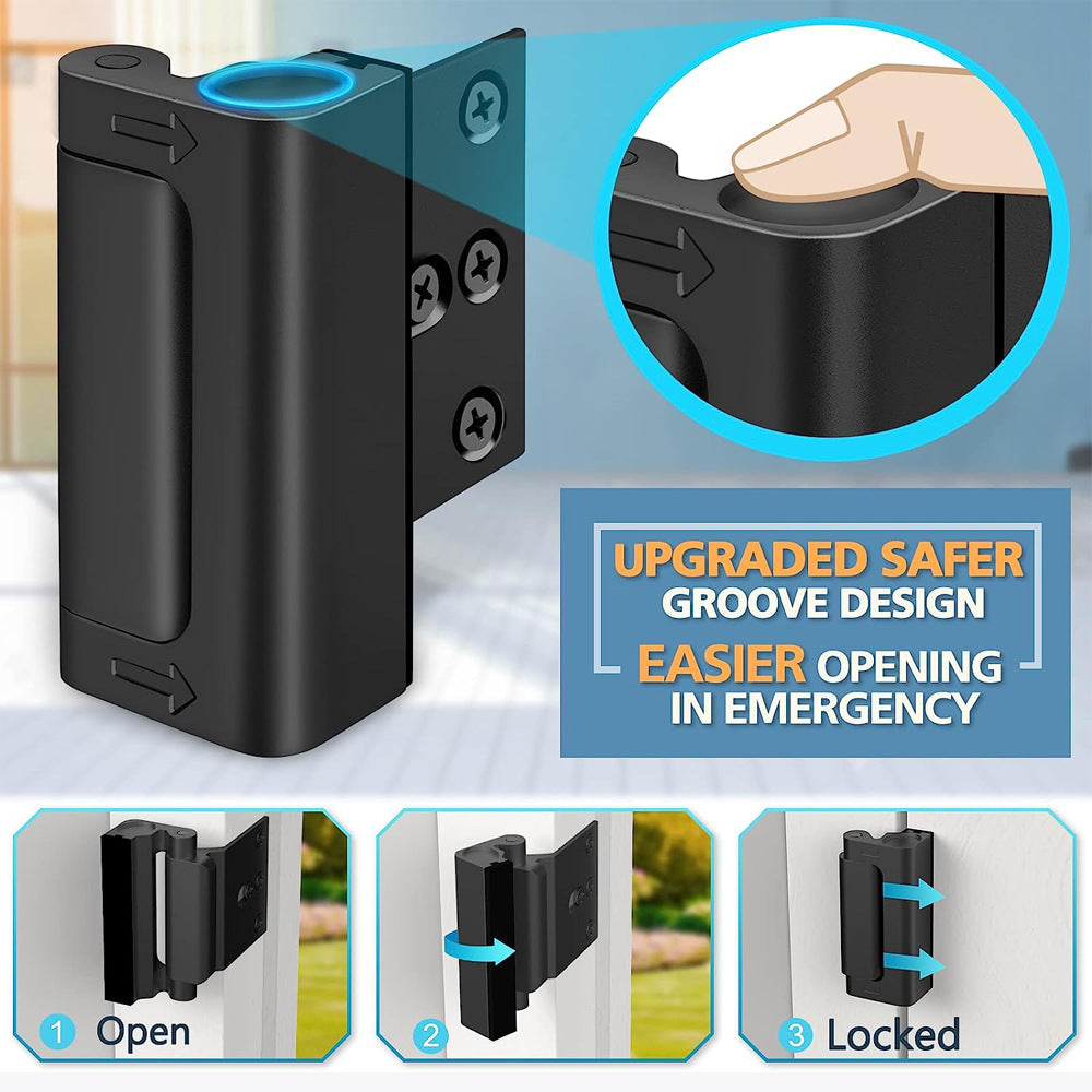 Silver Heavy-Duty Hotel Style Security Door Lock - Childproof Door Reinforcement Latch for Home Safety - Image 4