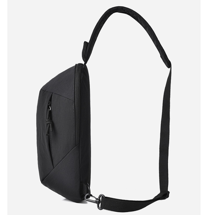 Black Minimalist Anti-Theft Sling Bag for Men & Women - Water-Resistant Crossbody Chest Pack, Fits 9.7-inch Tablet - Image 3