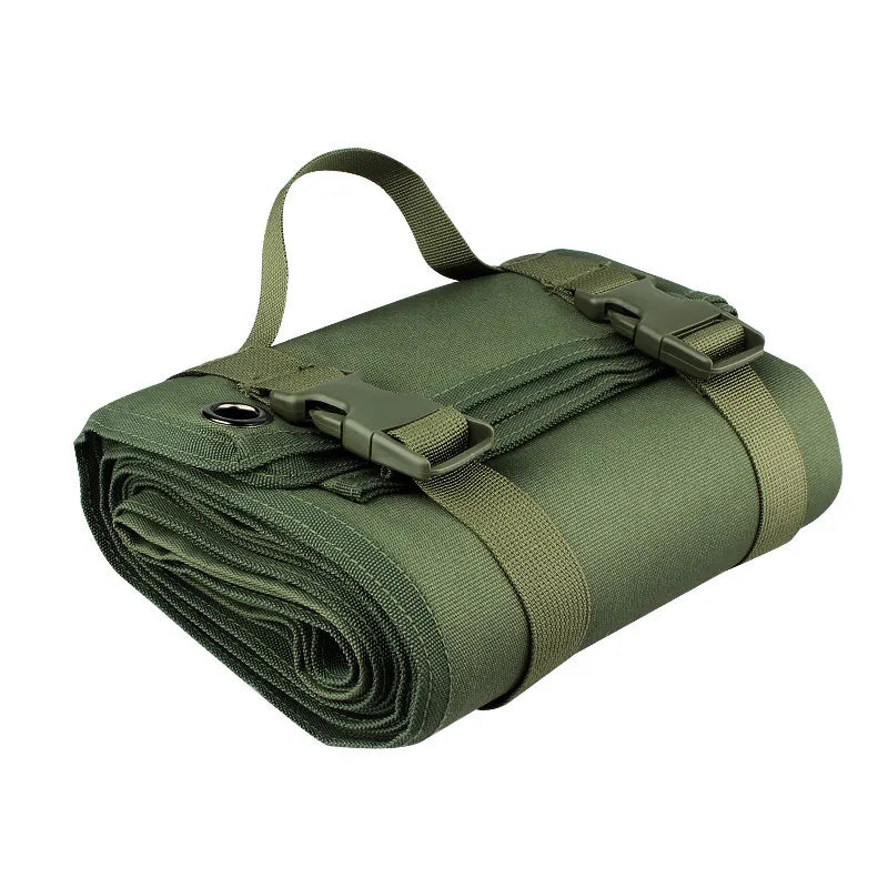 Green Tactical Roll-Up Shooting Mat - Lightweight Waterproof Ground Pad for Outdoor Camping & Hiking