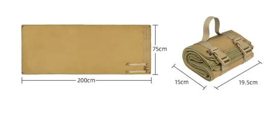 Khaki Tactical Roll-Up Shooting Mat - Lightweight Waterproof Ground Pad for Outdoor Camping & Hiking - Image 2