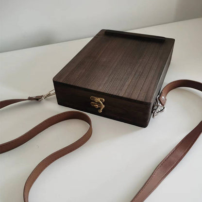 Vintage Writer's Wooden Messenger Box - Artisan Crossbody Satchel for Artists and Creatives - Image 2