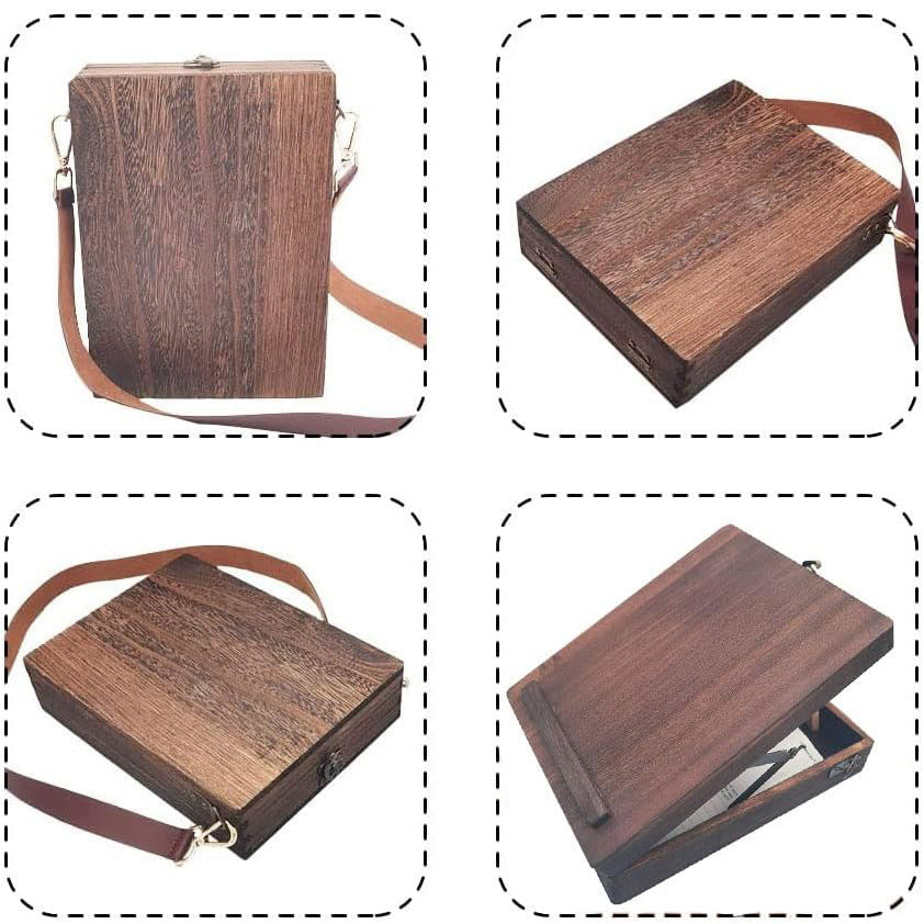 Vintage Writer's Wooden Messenger Box - Artisan Crossbody Satchel for Artists and Creatives - Image 4