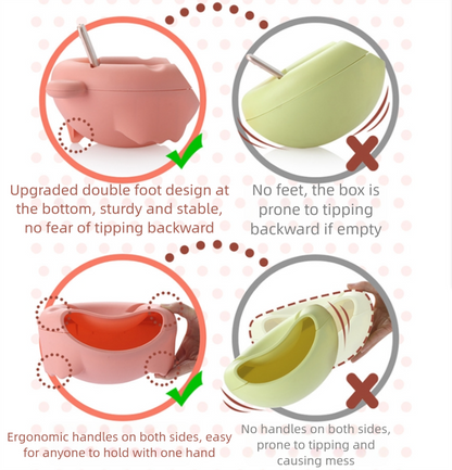 Black-white Creative Lazy Snack Bowl with Phone Holder - Dual-Layer Dish for Nuts & Seeds - Image 2