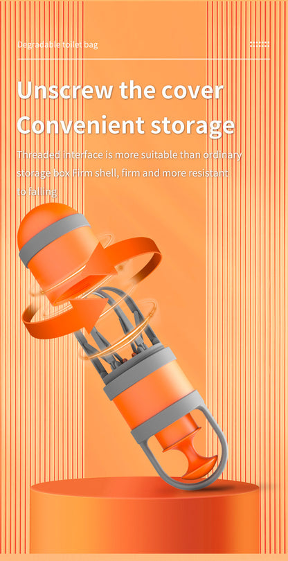 Orange and grey Hygienic Portable Dog Pooper Scooper with Integrated Bag Dispenser - Effortless Pet Waste Cleanup - Image 6