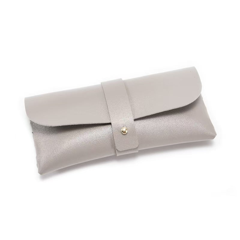 3-Piece Grey Chic & Sleek PU Leather Soft Eyeglass Case - Protective Pouch for Sunglasses & Reading Glasses - Image 3