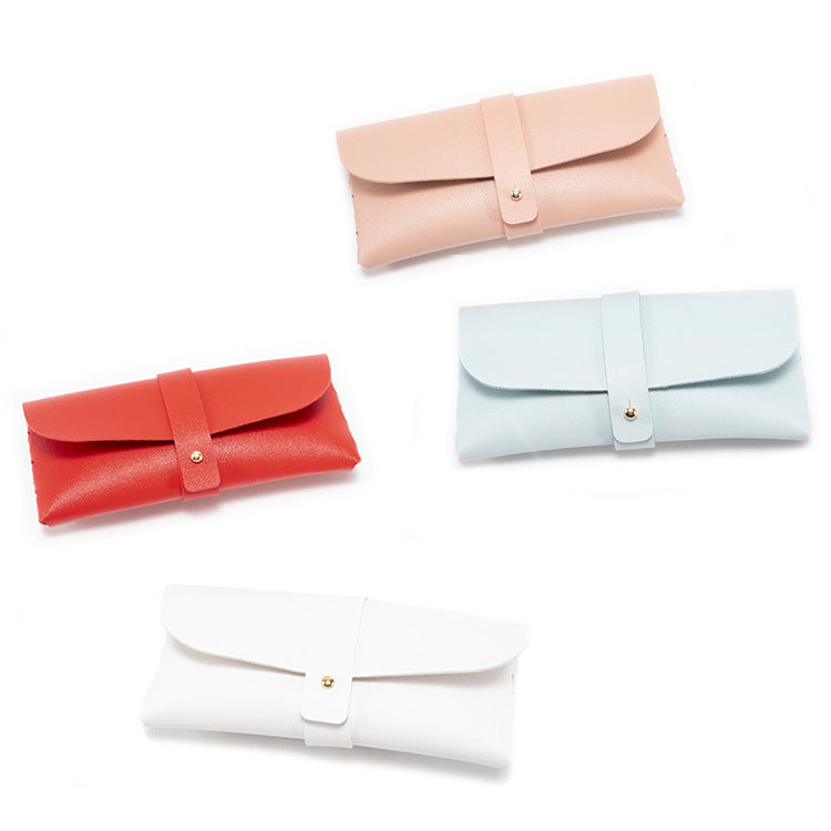 3-Piece White Chic & Sleek PU Leather Soft Eyeglass Case - Protective Pouch for Sunglasses & Reading Glasses - Image 3