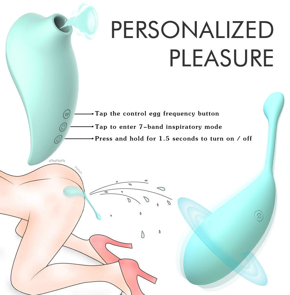 Green PulseWave Waterproof Clitoral Sucker & Vibrating G-Spot Teaser - 7 Suction Modes, USB Rechargeable - Image 2