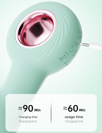 Green Handheld G-Spot & Prostate Massager with Beads- (USB Rechargeable) - Image 3