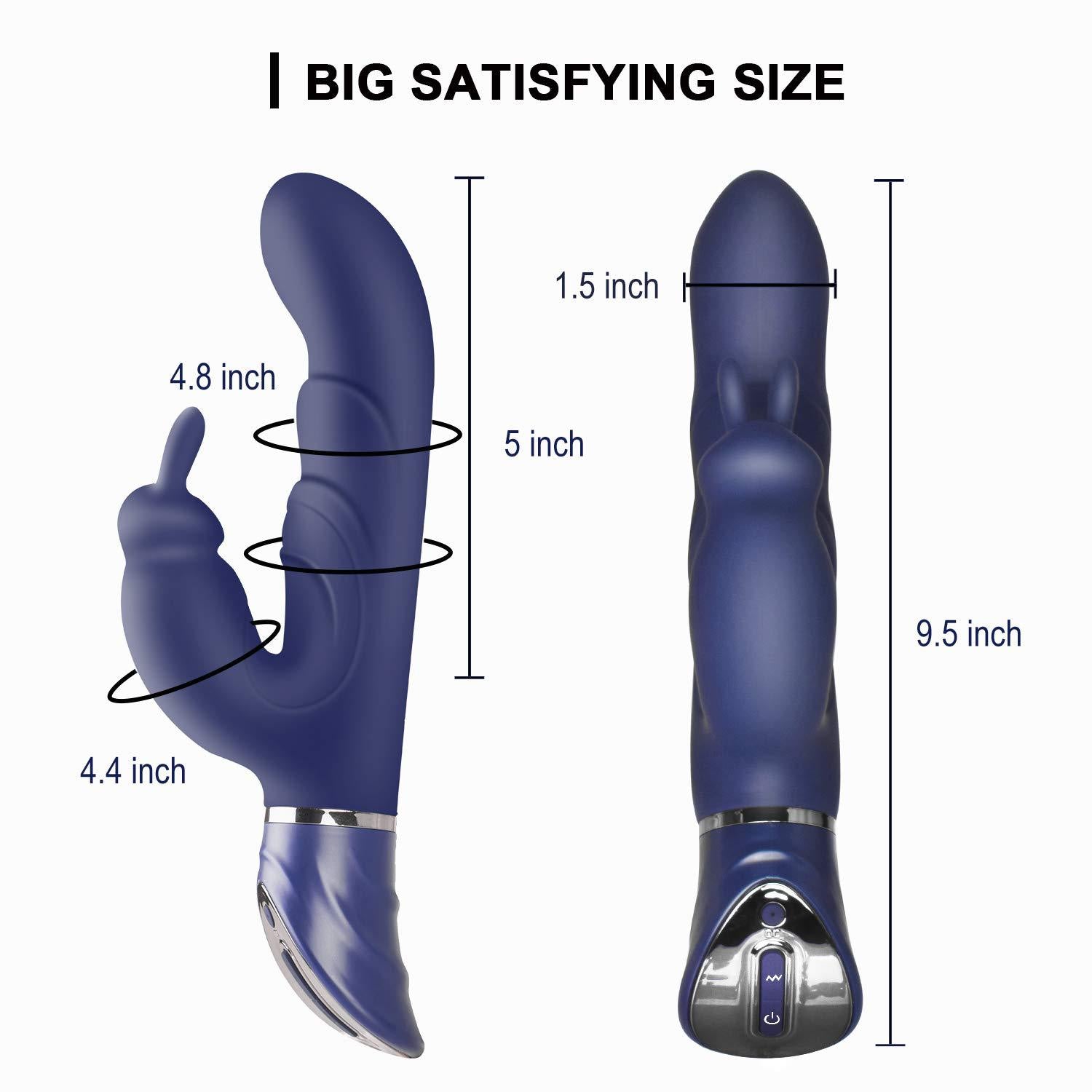 Blue Dual-Action Rabbit Vibrator - Female Pleasure Toy (USB Rechargeable) - Image 2