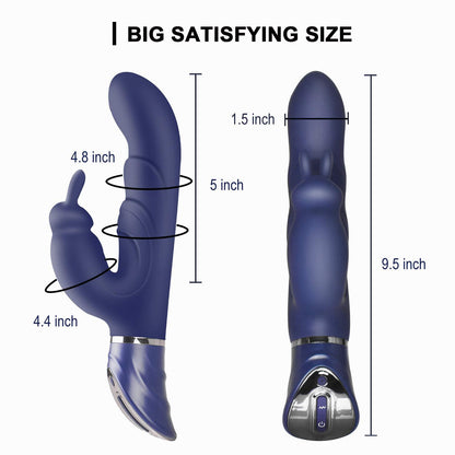 Blue Dual-Action Rabbit Vibrator - Female Pleasure Toy (USB Rechargeable) - Image 2
