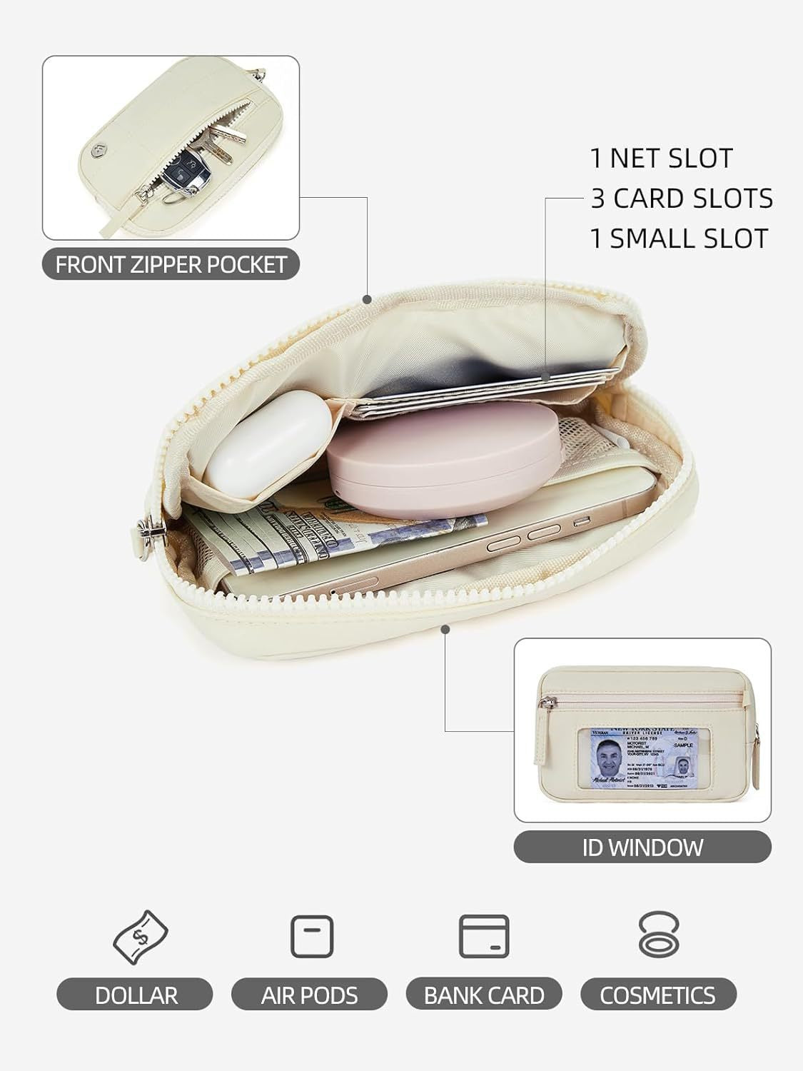 Khaki Elegant WESTBRONCO Quilted Phone Bag Wallet - Image 2