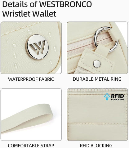 Khaki Elegant WESTBRONCO Quilted Phone Bag Wallet - Image 5
