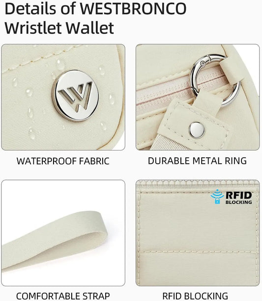 Khaki Elegant WESTBRONCO Quilted Phone Bag Wallet - Image 5