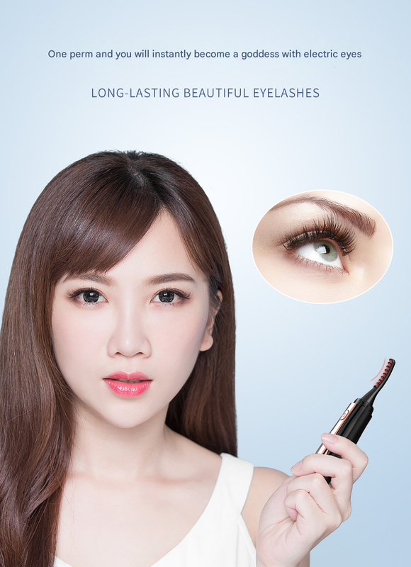 Black Professional Electric Heated Eyelash Curler - 4 Temperature Settings, LED Display, USB-C Rechargeable for Perfectly Curled Lashes - Image 3