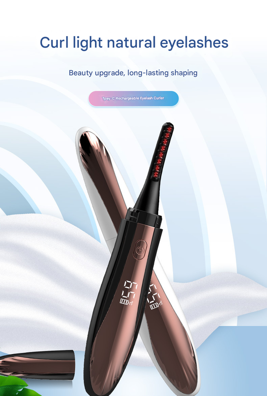 Black Professional Electric Heated Eyelash Curler - 4 Temperature Settings, LED Display, USB-C Rechargeable for Perfectly Curled Lashes - Image 4