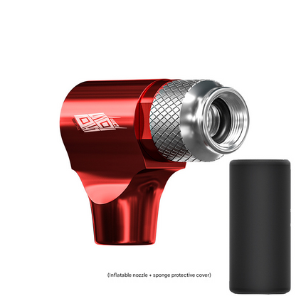 Red Portable CO2 Bike Tire Inflator with Nozzle - Quick Inflation for Road and Mountain Bikes - Image 4