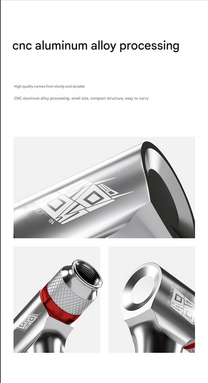 Silver Portable CO2 Bike Tire Inflator with Nozzle - Quick Inflation for Road and Mountain Bikes - Image 3