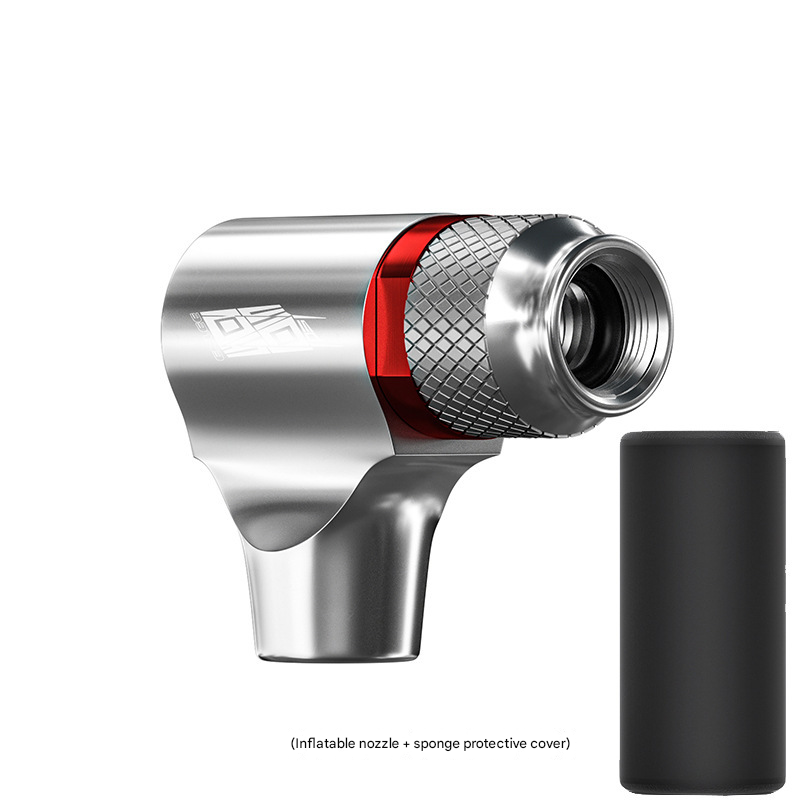 Silver Portable CO2 Bike Tire Inflator with Nozzle - Quick Inflation for Road and Mountain Bikes - Image 4