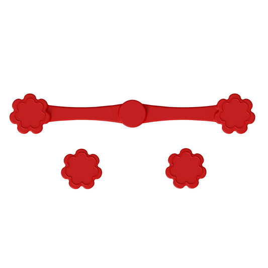 4piece Red small flower Magnetic Silicone Clips - Food-Grade High-Temperature Air Fryer Paper Liner Holders
