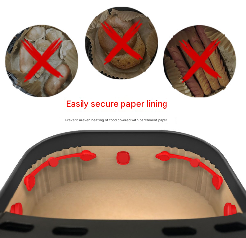 4piece Black small flower Magnetic Silicone Clips - Food-Grade High-Temperature Air Fryer Paper Liner Holders - Image 2