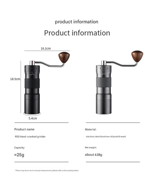 Grey Premium 7-Star Manual Coffee Grinder - Portable Bean Mil（R60pro） - Image 5
