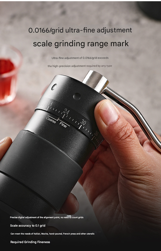 Black Premium 7-Star Manual Coffee Grinder - Portable Bean Mil(R50pro) - Image 2