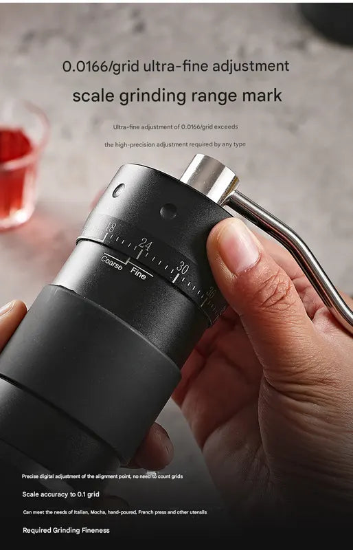 Black Premium 7-Star Manual Coffee Grinder - Portable Bean Mil(R50pro) - Image 2