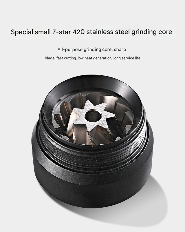 Black Premium 7-Star Manual Coffee Grinder - Portable Bean Mil(R50pro) - Image 3