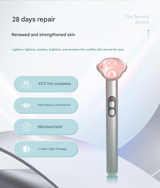 Pink New Cat Claw Eye Massager - Microcurrent Vibrating Eye Serum Device - Image 3
