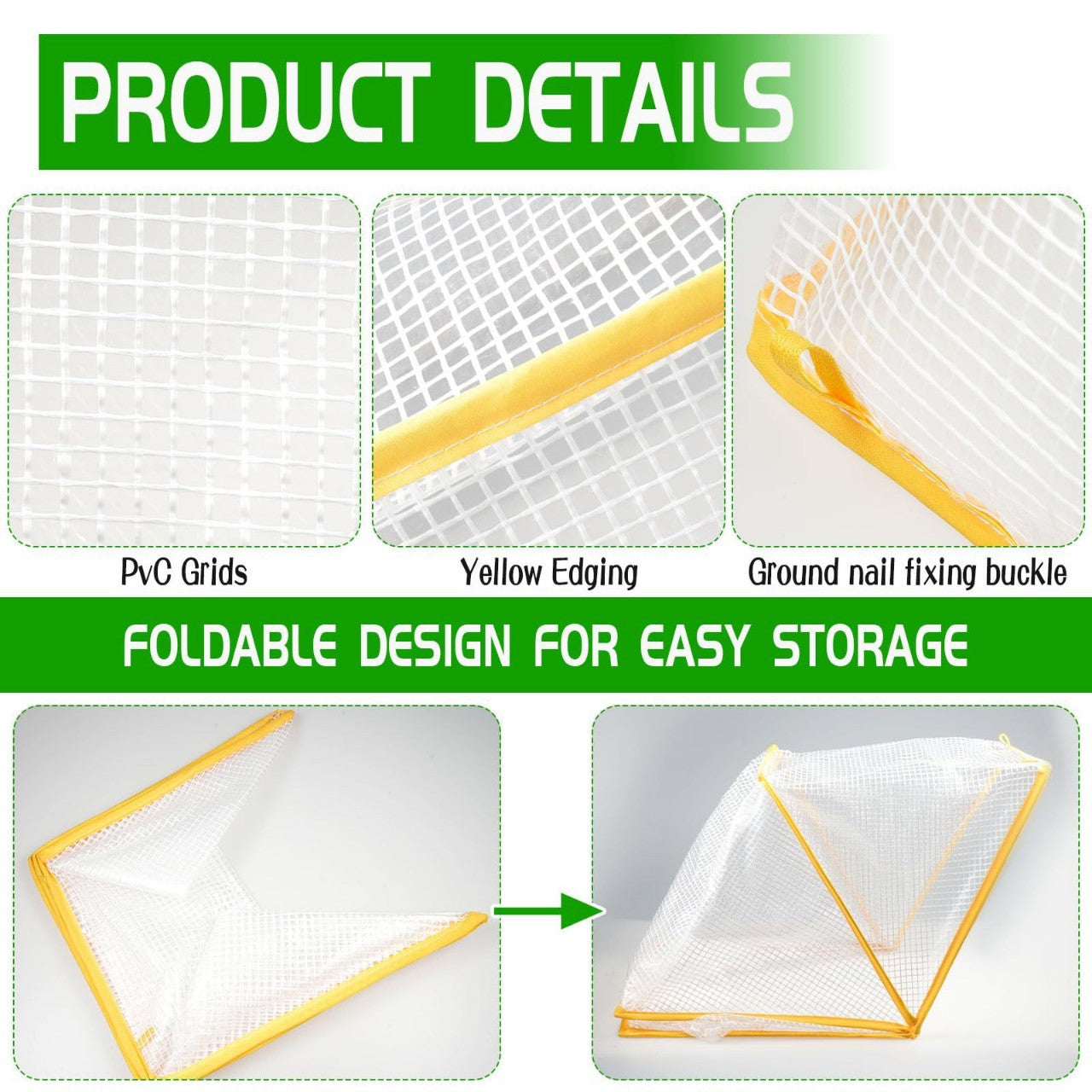 3 piece White Foldable Raised Garden Bed Cover - Vegetable Plant Protector(80 x 34 x 35 cm) - Image 2