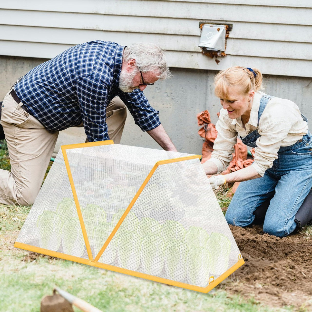 3 piece White Foldable Raised Garden Bed Cover - Vegetable Plant Protector(80 x 34 x 35 cm) - Image 3