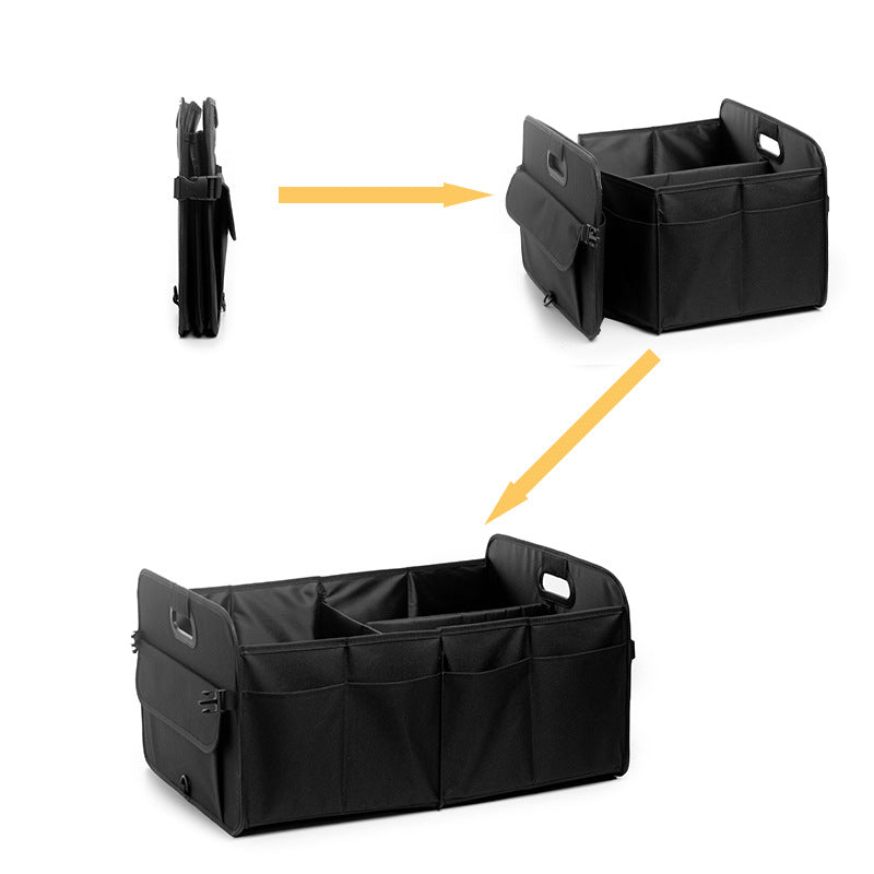 Brown Car Storage Box - Foldable Waterproof Trunk Organizer - Image 3