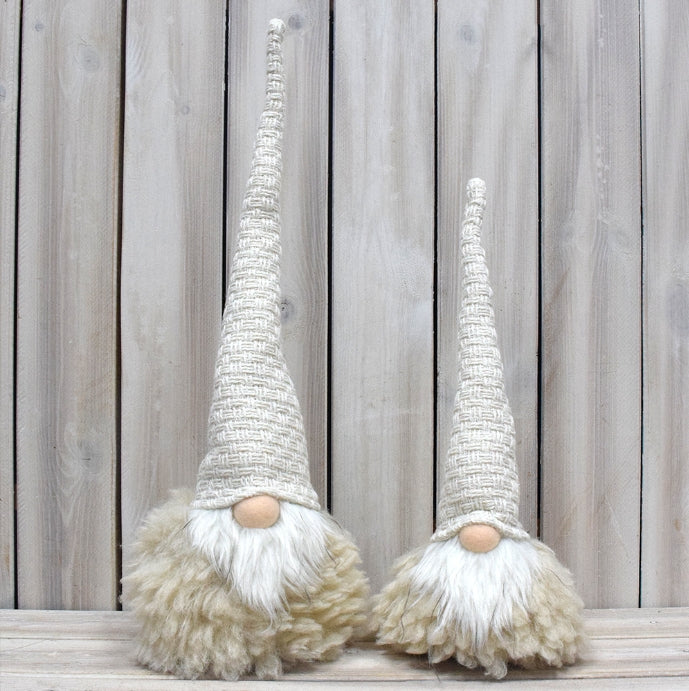 Beige Charming Handcrafted Christmas Gnome - Nordic Tomte Plush Figurine for Holiday Decor(11*11*36cm) - Image 2