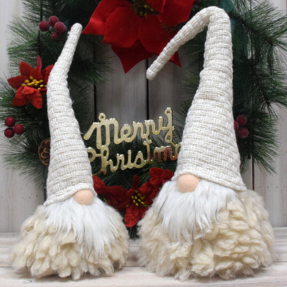 Beige Charming Handcrafted Christmas Gnome - Nordic Tomte Plush Figurine for Holiday Decor(14*14*48cm) - Image 3