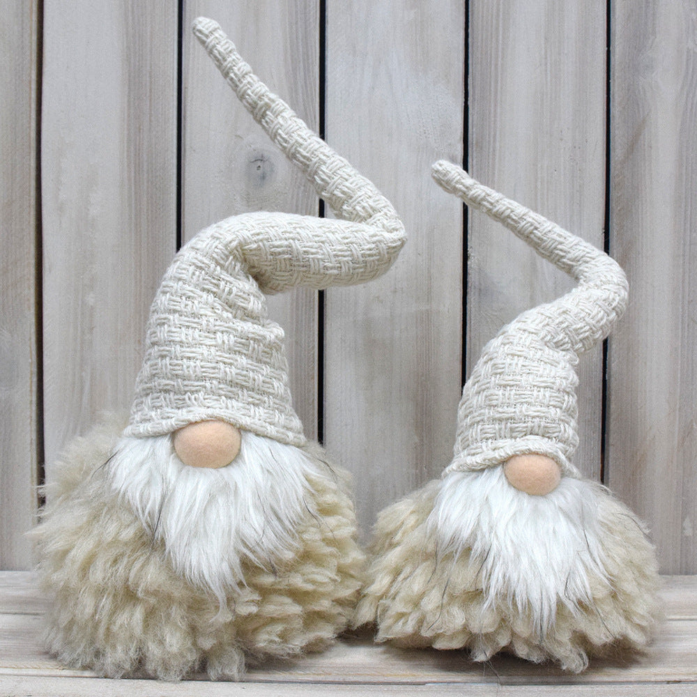 Beige Charming Handcrafted Christmas Gnome - Nordic Tomte Plush Figurine for Holiday Decor(14*14*48cm) - Image 5