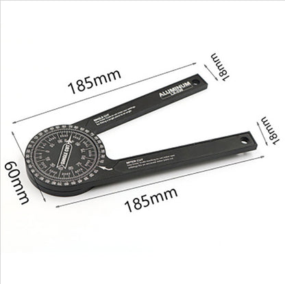 Black Precision 360-Degree Miter Saw Protractor - Aluminum Alloy Angle Finder for Woodworking & Carpentry - Image 4