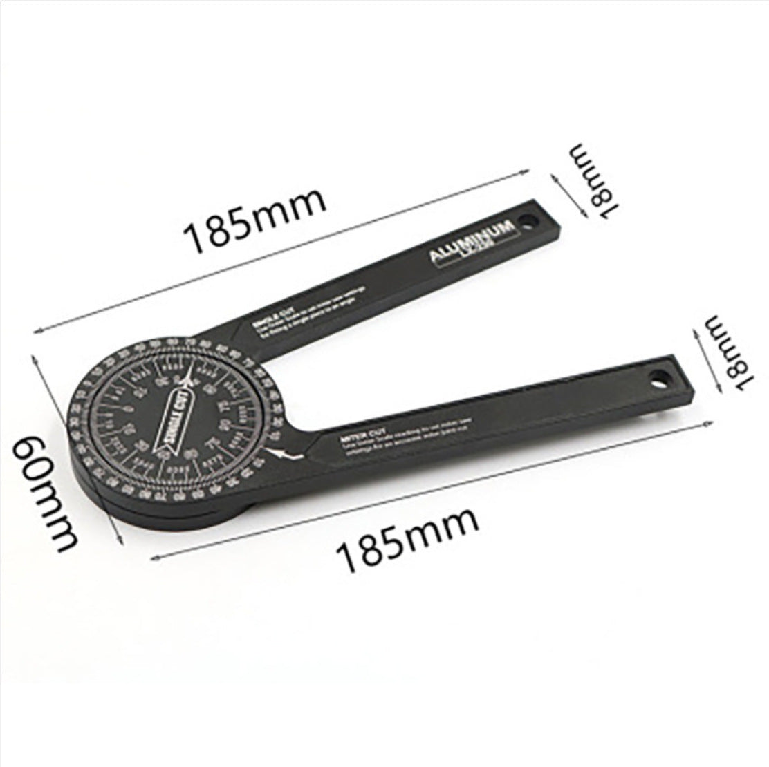 Red Precision 360-Degree Miter Saw Protractor - Aluminum Alloy Angle Finder for Woodworking & Carpentry - Image 4