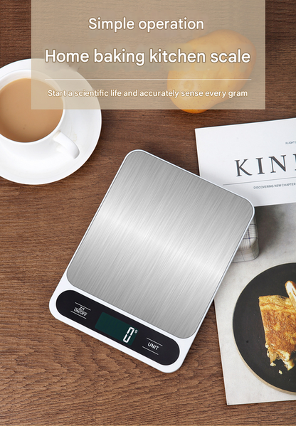 White Slim Digital Kitchen Scale - High Precision Stainless Steel Food Scale for Baking & Cooking(5kg) - Image 2
