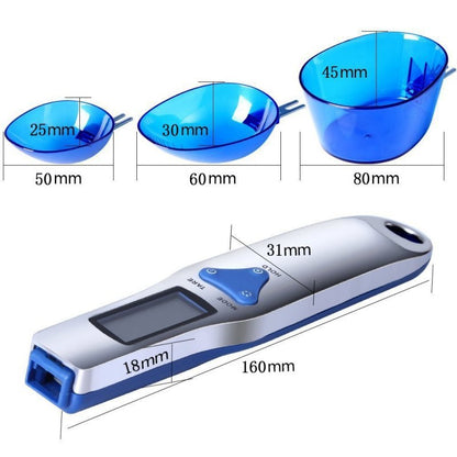 Blue High Precision Digital Spoon Scale - Electronic Measuring Scoop with 3 Heads for Kitchen & Baking(300g) - Image 2