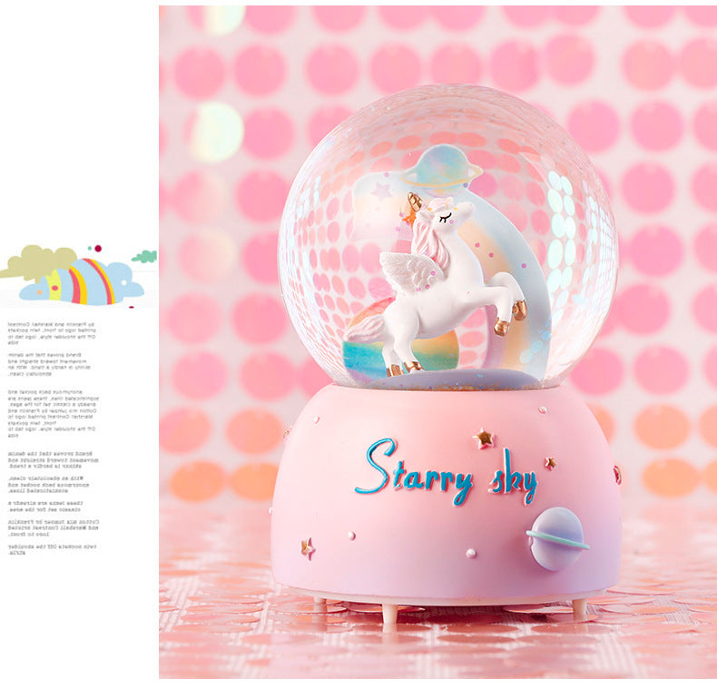 Enchanting Unicorn Snow Globe Music Box - Magical Starry Sky Musical Gift for Girls - Image 3