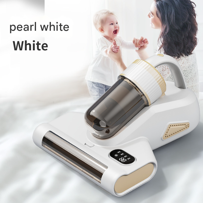 White Advanced Cordless UV-C Dust Mite Vacuum - Handheld Cleaner with Hot Air, Pulsating Pads & LED Display