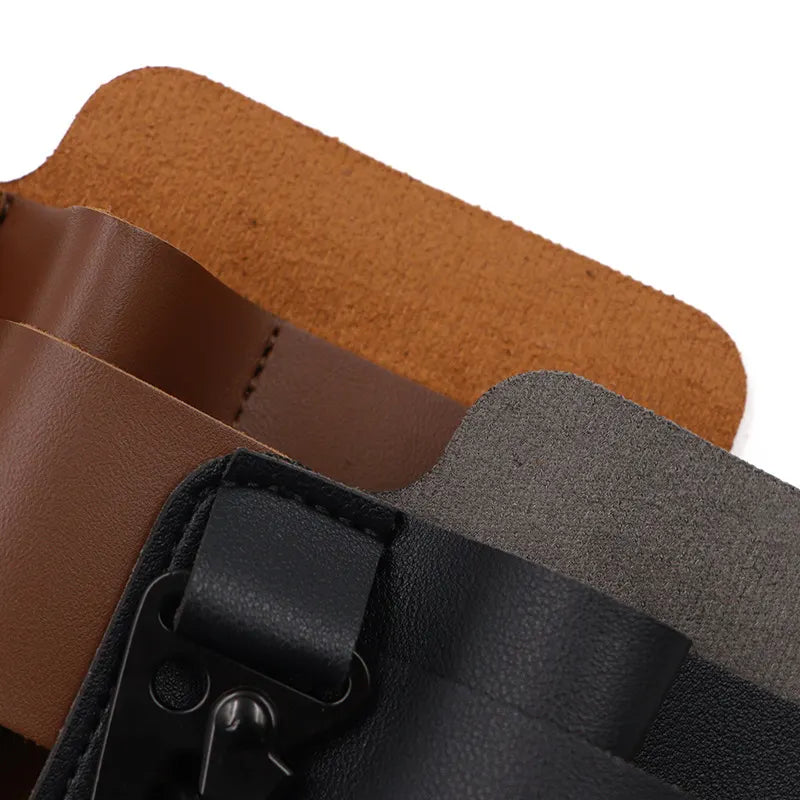 2-piece Black Outdoor EDC Tactical Tool Waist Bag - Multi-Functional Belt Storage Pouch with Flashlight, Copper Sleeve, and Survival Knife Holder - Image 3